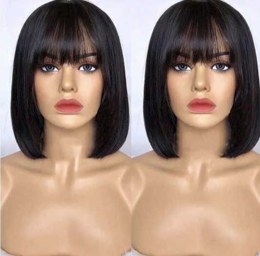 Short Bob Straight Wig- Human Hair - Crown Hairven