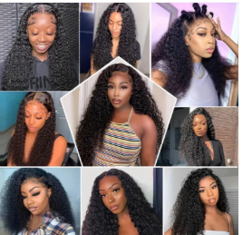 22 inch Brazilian Hair Water Wave Glueless Wig-13x4 Full Frontal Lace Wig-100% Virgin Human Hair - Crown Hairven