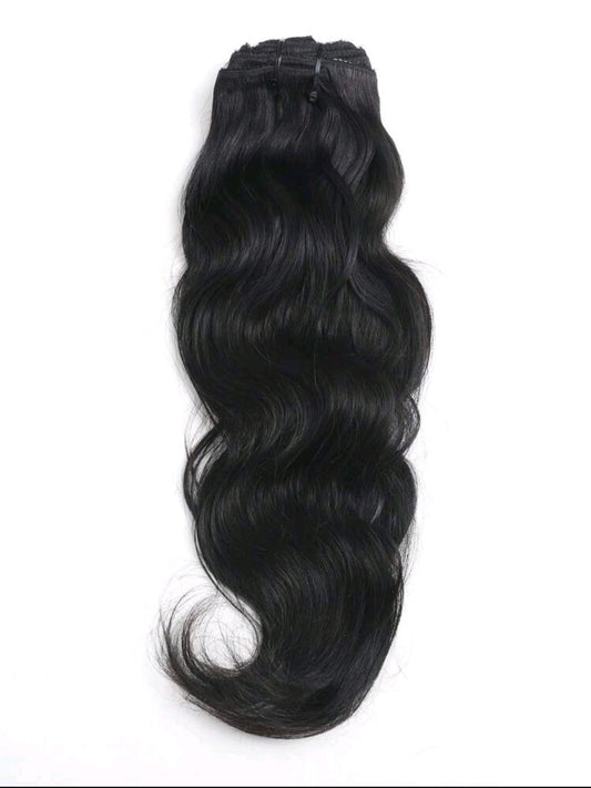 Black Wave Clip In-Human Hair - Crown Hairven