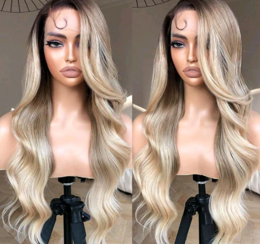 28 inch Ombre Blonde Body Wave-Human Blend - Crown Hairven