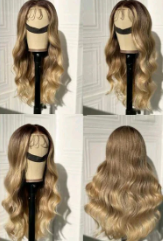 28 inch Ombre Blonde Body Wave-Human Blend - Crown Hairven